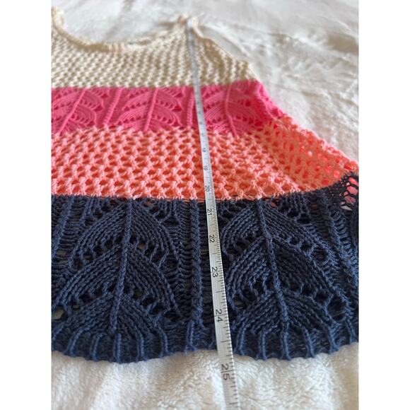 Maurices Loose Open Knit Color Block Tank Top – Size Medium Coastal - Picture 6 of 6